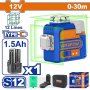 12V Cordless Self-levelling Line Laser 1.5AH Kit 0-30M WLE8M12