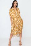 Sammie Printed Oversized Button Down Shirt Dress With Pockets