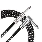 Woven Instrument Cable 1/4 To Angle Jack - 6.0 M