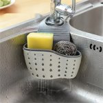 1PC Silicone Kitchen Sink Caddy Double Layer Drain Basket Organizer Storage Hanging Rack With Drainage Holes