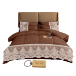 Smte Bedspread Set With A Smte KEYRING-DL5PC 5-PIECE Brown With Keychain