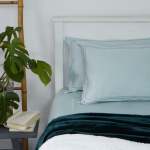 400 Thread Count Sateen Egyptian Cotton Two Line Satin Stitch DUVET COVER SET - Duck Egg - Queen 230 X 200CM