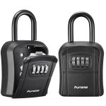 Puroma Key Lock Box Portable Combination Lockbox Wall-mounted Key Storage Box For House Keys Resettable Code Safe Security Lock