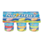 Danone Nutriday Banana Mixed Fruit & Strawberry Flavoured Low Fat Smooth Yoghurt 6 X 100G