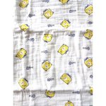 100% Cotton Muslin Blanket 5 Styles - Yellow Cat & Fish