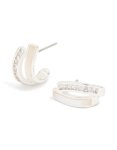 Silver Plated Cubic Zirconia & Mother Of Pearl Jacket Earrings