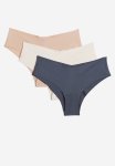 3-PACK Invisible Hipster Briefs - Beige & Grey