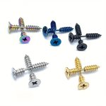 1PC Screw Stud Earrings Punk For Women Cartilage Earring Ear Piercing Tragus Helix Body Jewelry