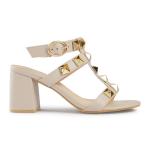 Natura L Pu Studded Mid Block Heels