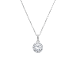Chet Platinum & Sterling Silver Diamondlite Cubic Zirconia Halo Pendant