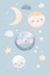 Cute Planets Canvas Print - 600MM X 600MM
