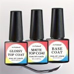 2 3PC Nail Top Coat Gel Set Gel Nail Polish No Wipe Gel Base And Top Coat Matte And Glossy Top Coat Long Lasting Shiny