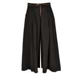 Wide Leg Belted Pleat Pant - Black Free