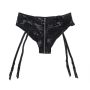 Women Fauxk Leathe Short Zipper Hot Panty Suspender With Garter Belt