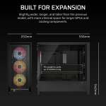 FRAM E 5000D Rs Argb Mid-tower PC Case 4X RS140 Argb Fans 2X 2.5" 1X 3.5" Black.