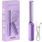 Zs - Portable Rechargeable Travel Heat Comb Hair Straightener - Purple