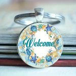 Elegant Ocean-themed Zinc Alloy Keyring With Starfish Design - Ideal Choice For Gift