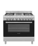 ELBA Essential 90CM 4 Burner Gas Stove With 2 Electric Solid Plates & Electric Oven Stainless Steel + Free Totai 85 Piece Tool K