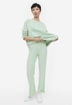 Ribbed Jersey Trousers - Light Green