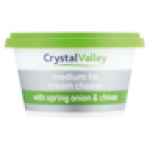 Crystal Valley Medium Fat Cream Cheese With Spring Onion & Chives 175G