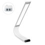 Singpad Wireless LED Desk Lamp Eye Caring Table Lamp:touch-sensitive Control Panel 6 Adjustable Brightness Levels 3 Light Modes USB Rechargeable 2 Port Adapter With Charging Cable Silver