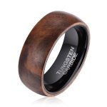 Men's Black Walnut Tungsten Ring R-085 - 12