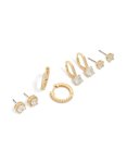 Goldair Gold Plated Cubic Zirconia Mixed Stud & Huggie Earrings 4-PACK
