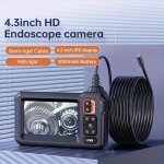 1PC Industrial Endoscope With Light Borescope Inspection Camera 8MM Camera Sewer Camera With 4.3" Lcd Screen Drain Snake Camera