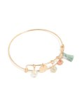 Goldair Gold Pearl Tassel Charm Bangle