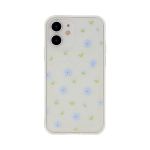 Blue Flower Design Clear Case With Card Holder - Compatible With Iphone