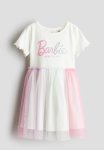 Printed Tulle-skirt Dress - White Multi