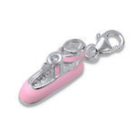 C934-C11687- Sterling Silver Dancer Ballerina Ballet Shoe Charm