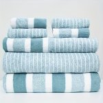 8PCS Striped Microfiber Towel Set 4 Washcloths & 2 Hand Towels & 2 Bath Towels Absorbent & Quick-drying Face Towel Super Soft &