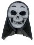 White Grinning Skull With Veil Halloween Mask