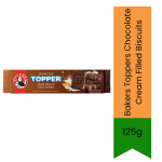 Bakers Toppers Chocolate Cream Filled Biscuits 125G Chocolate Sandwich Biscuits For Coffee Breaks & Snacking Rich Cocoa Cream Fi