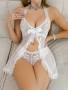 2PCS Women Sexy Lace Patchwork Lingerie Set Bridallingerie