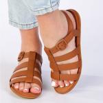 Gracie Rubber-leather Fisherman Sandal - Light Tan - 8