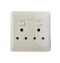 Pays Double Wall Plug Socket 4X4 16A 250V - White