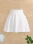 Girls' Athletic Skirt With Side Pocket Solid Color A-Line Mini Skirt Stretchy Flared Casual Skating Skirt Sporty Style