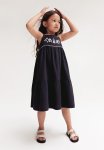 Tiered Muslin Dress - Grey