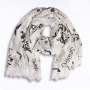Awesome Love Print Bamboo Scarf - White / Free