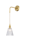 Vintage Vector Cut Glass Wall Light Satin Gold