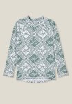 Cotton On Flynn Long Sleeve Raglan Rash Vest - Swag Green tile Palm