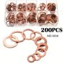 200PCS Copper Sealing Solid Gasket Washer Sump Plug Oil For Boat Crush Flat Seal Ring Tool Hardware Accessories