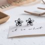 Women Fairy Hollow Black Double-layer Flower Earrings Girls Cute Earrings Ear Jewelry