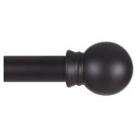 Thestoa Black Curtain Rods For Windows 66 To 120 Inch 5 8" Diameter Matte Black Small Curtain Rods For Bedroom Living Room Kitch