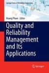 Quality And Reliability Management And Its Applications Hardcover 1ST Ed. 2016