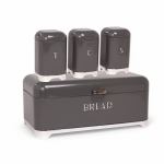 4 Piece Canister Set Grey