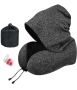 Travel Pillow With Large Hood For Long Flights Privacy Hooded Plane Pillow