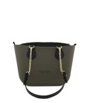 Fenn Petite Chain Army Green Black Inner Black Criss Cross gold Chain Handle - Ys Travel Bags